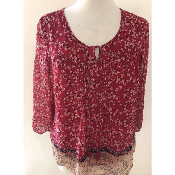 St John's Bay Women's Top PL  Colorful - 3/4 Sleeves - Picture 1 of 5